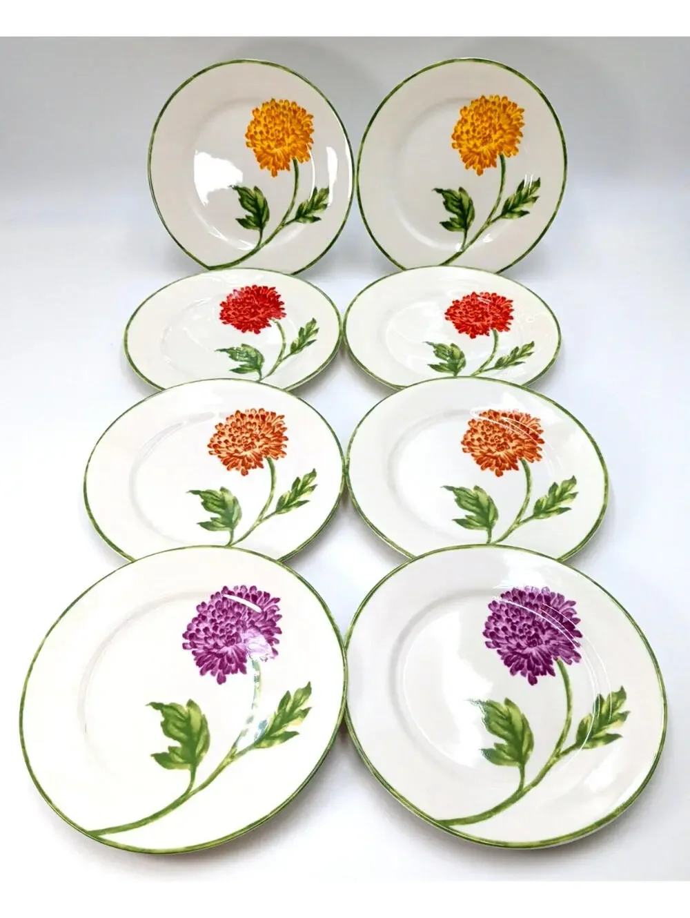Pier 1 Imports Fall Floral Chrysanthemums SALAD PLATES 7 3/4